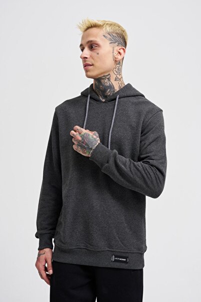 Machinist Hanorac antracit fără glugă pentru bărbați, model normal