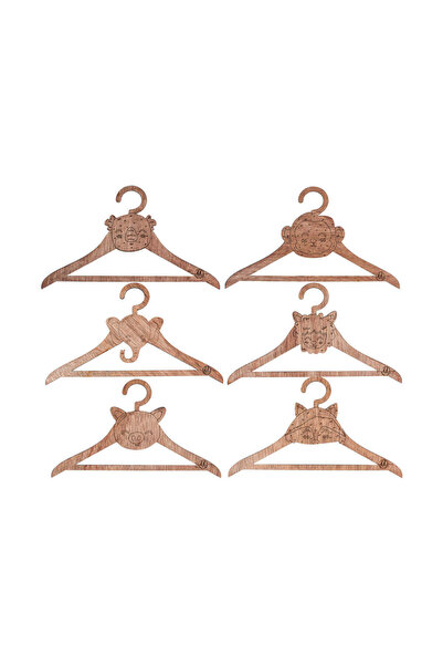 OEM Set 6 Umerase pentru copii Personalizabil din lemn Animale 24 cm x 14 cm