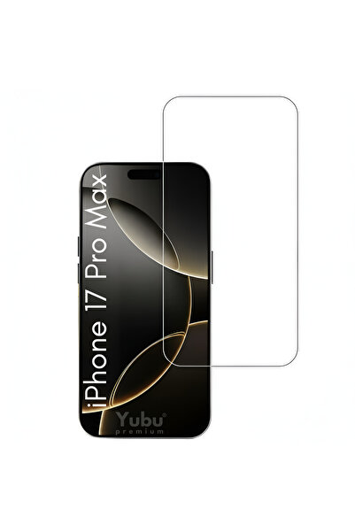 yubu iPhone 17 Pro Max Tam Uyumlu Tam Kaplayan Şeffaf Kırılmaz Temperli Cam E...