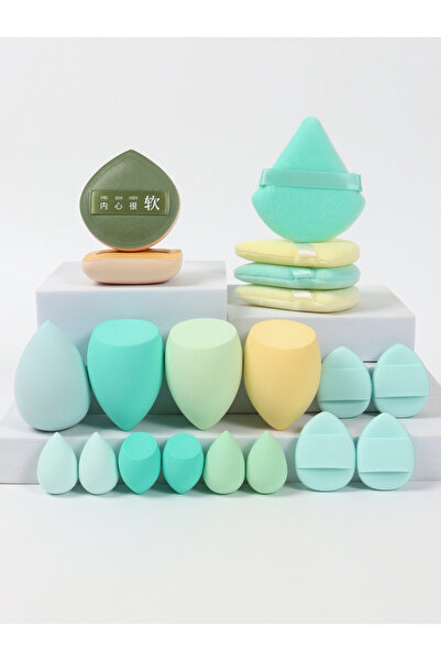 Choice3 مجموعة اسفنجات المكياج وإسفنجة المكياج الوردية المكونة من 20 قطعة مناسبة لكريم الوجه والبودرة وخافي العيوب.