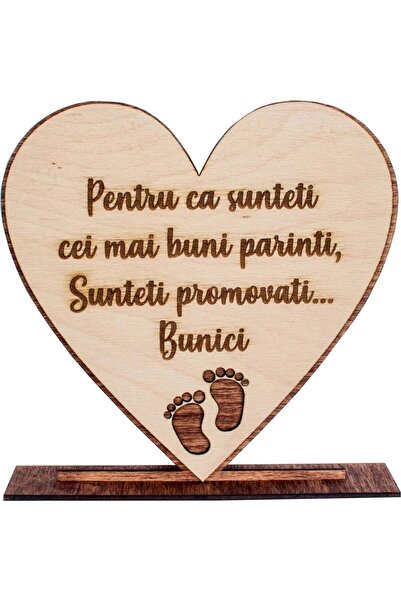 OEM Placuta Personalizabila Anunt promovati Bunici HH1556 din lemn 22x22 cm