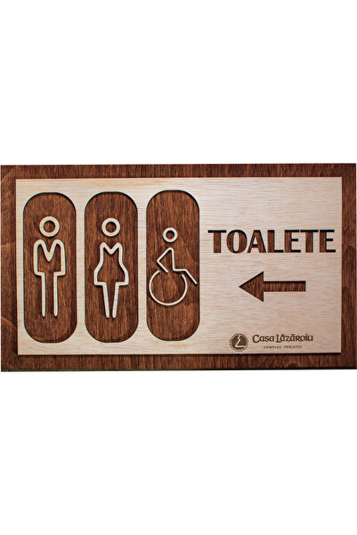 OEM Semn de Toaleta din Lemn HH1645 Personalizat 35 x 20 cm
