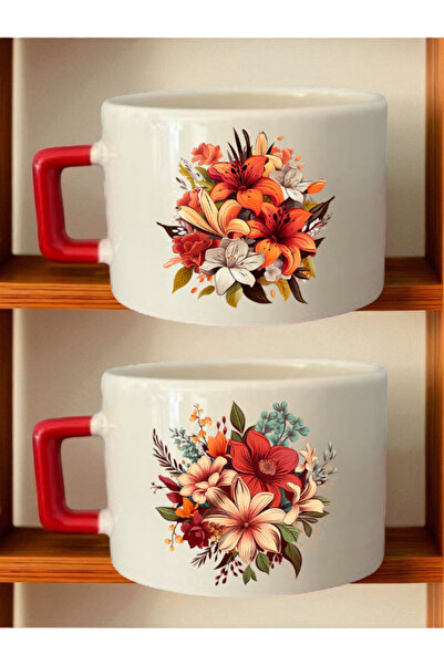 lili hediyelik Floral Printed Coffee Mug - Father's Day Gift, Gifts for Dad