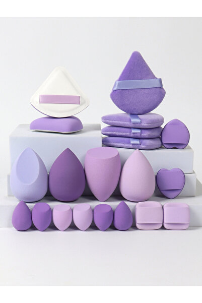 Choice8 مجموعة إسفنجة مكياج وإسفنجة مكياج وردية اللون مكونة من 20 قطعة مناسبة لكريم الوجه والبودرة وخافي العيوب.