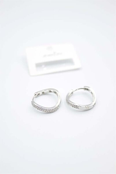 alpotekno حلق مرصع بالأحجار - فضي