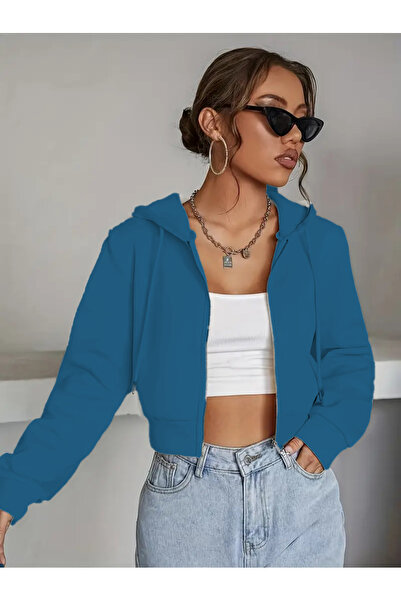 LG LAGULER Fleecová mikina s kapucí na zip pro ženy – měkká, hřejivá, krátká ...