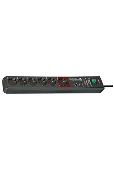 Brennenstuhl Power Strip 155953, 6 Schuko Outlets, 3m (Black)