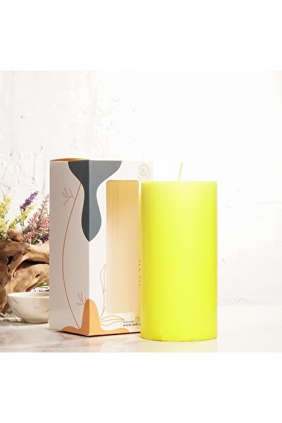 Mitr 20x10 cm Sarı Silindir Mum