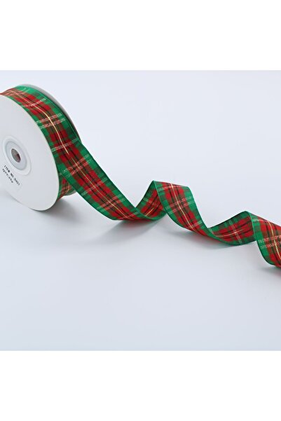 ELİSA Panglică de Anul Nou cu carouri verde argintiu 25 mm 20 Mt, material de...