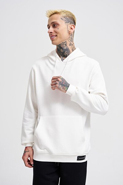 Machinist Чоловічий регулярний худі без капюшона, екрю