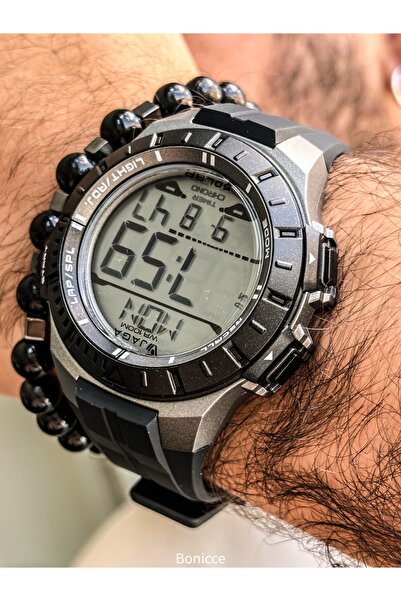 Jaga Spor Erkek Kol Saati, Siyah Sililkon Kordon Havuz Deniz Kullanıma Uygun,Kronometreli