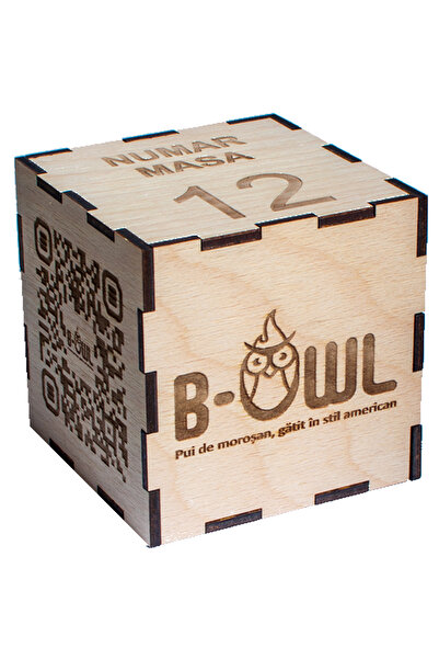 OEM Meniu Digital QR Code Personalizabil HH16362 Cu Spatiu Pentru Apel Chelner 10x10x10cm