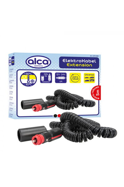 ALCA Cablu prelungitor spiralat pentru brichetă 12V/24V 6A