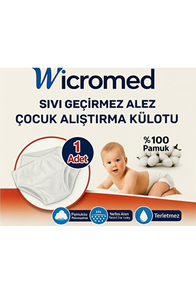 wicromed Çocuk & Bebek Pamuklu Alez Sıvı Geçirmez Alıştırma Külodu
