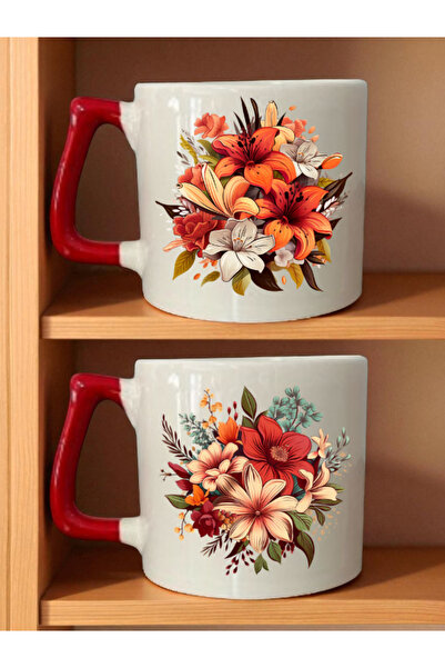 lili hediyelik كوب مطبوع عليه زهور - هدايا الذكرى السنوية للزواج، هدية الذكرى...