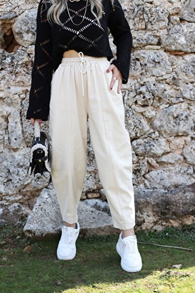 bytugcekaya Stone Gabardine Bombe Trousers