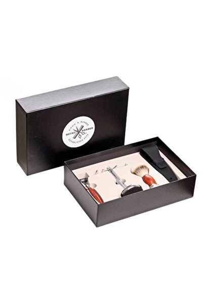 Fixxia Fusion3 Fixxia razor shaving set, 3 blades, mahogany handle, Mach 3, cotton