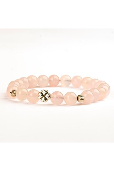 Mitr سوار من حجر الكوارتز الوردي الطبيعي (8 مم) - زهرة المشاعر