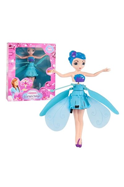 OEM Păpușă Zână Zburătoare Interactivă, cu LED, Încărcare USB, Albastră, 19,5 cm