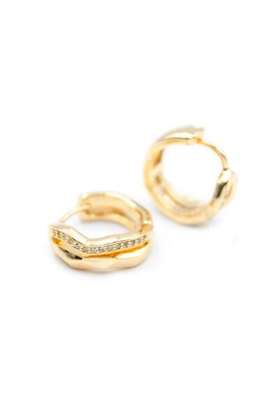 alpotekno حلق مرصع بالأحجار - ذهبي