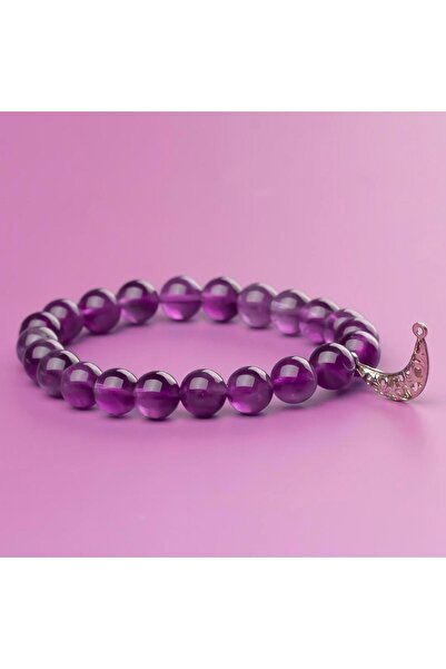 Mitr Amethyst Natural Stone Bracelet (8 mm) – Crown Chakra Compatible