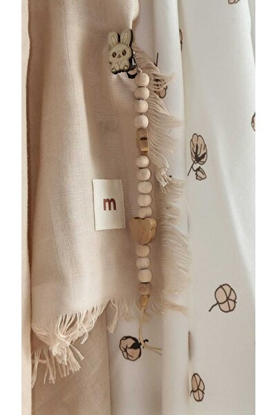 Minisse My Baby Kumsal 80X90 cm 1 Piece Combed Cotton 1 Piece Muslin Blanket 1 Piece Pacifier Strap 3-Piece Set Boxed 4924