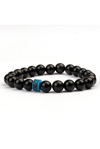 Mitr سوار من حجر الأوبسيديان الطبيعي (8 مم) - درع الظلام