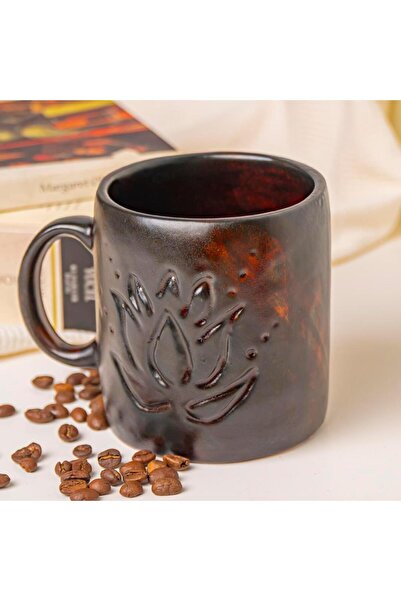 Mitr Shakti Lotus Black Handmade Mug Cup