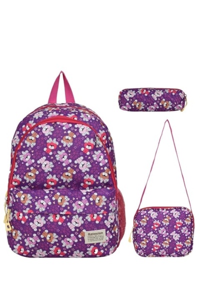 Lider Set of Mixed Primary School Bags 3-Piece Pink
