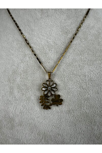 Mutenaura الصلب ديزي قلادة الذهب