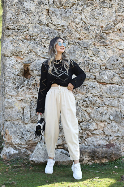 bytugcekaya Stone Gabardine Bombe Trousers