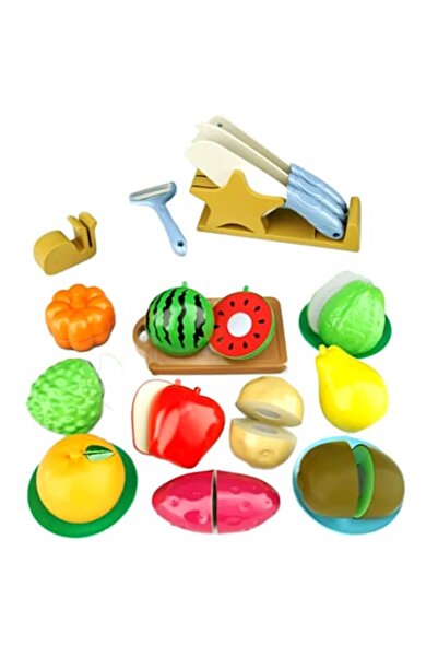 Mixbo Set de joaca fructe pentru feliat cu tacamuri Mixbo, plastic, 21 piese,...