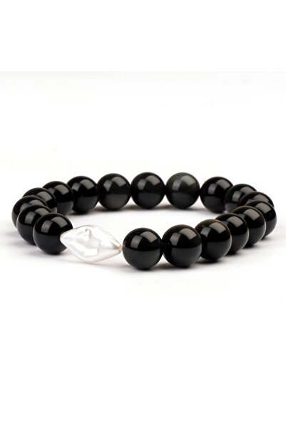 Mitr سوار من حجر الأوبسيديان الطبيعي (10 مم) - حماية للعقل