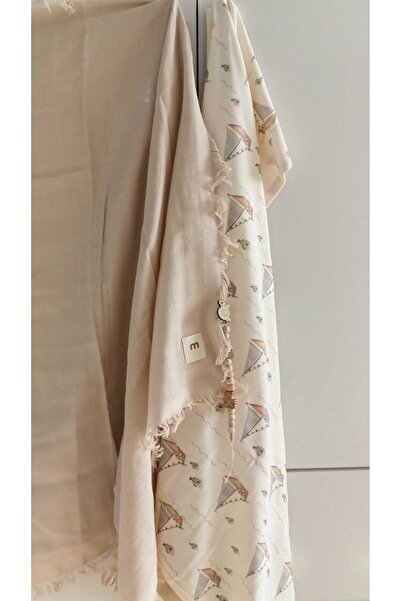 Minisse My Baby Kumsal 80X90 cm 1 Piece Combed Cotton 1 Piece Muslin Blanket 1 Piece Pacifier Strap 3-Piece Set Boxed 4924