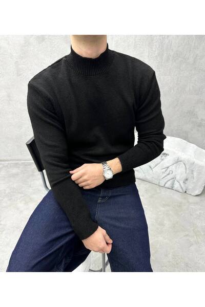 OKSHEN Men's Half Turtleneck Knitwear Sweater