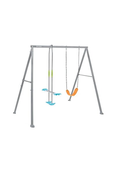 Intex Children's swing, with rocking chair, metal structure, rust-resistant, anchoring system, gray