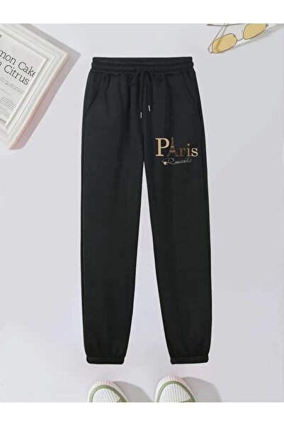 WOODROFFE Unisex Παρίσι με στάμπα κόκκινο γκρι μαύρο αθλητικό παντελόνι Jogger