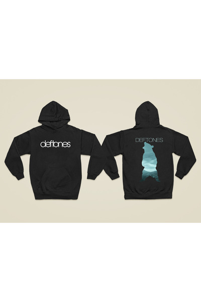 MAGORS Hanorac rock cu glugă, cu mânecă lungă, din bumbac imprimat DEFTONES, ...