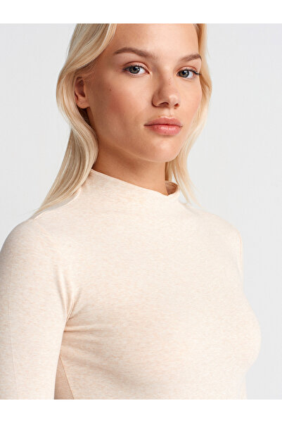 Dilvin 31433 ψηλός λαιμός Μπεζ μελανζέ