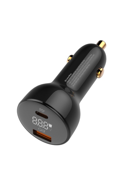 ColorWay Car Charger 100W, 1x Type-C, 1x USB-A, Super Fast Charge, LED display, CW-CHA044PD, Black