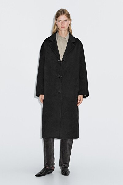 Massimo Dutti Yün karışımlı uzun kaban