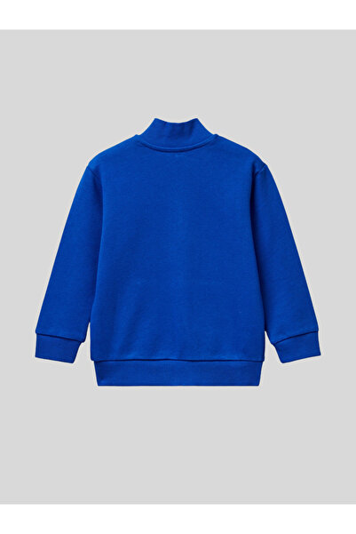 Benetton Boy's Zippered Sweatshirt 1-6 Years Old Blue