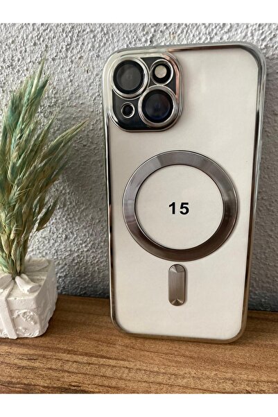 Penguen Apple Iphone 15 Lens Korumalı MagSafe Şeffaf Silikon Kılıf