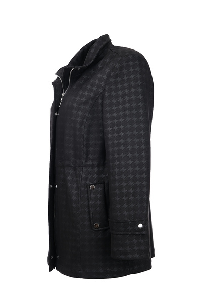 Ekol Bb Minimalist Checkered Midi Women's Coat - Casual Elegance