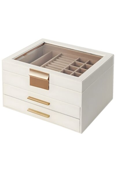 WellLuck Cutie de bijuterii din piele albă