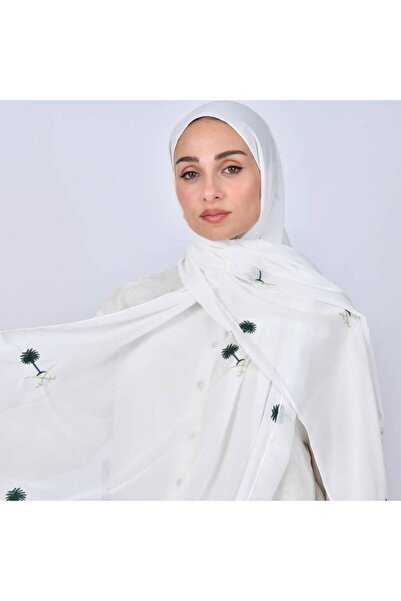 HAWRAA White Scarf with Swords and Palm Logo