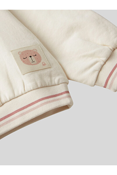 Benetton Girl's Collared Sweatshirt 1-6 Years Old Ecru