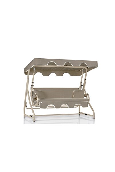 Erinöz Olea 3 Kişilik Bahçe Balkon Teras Salıncağı - Kum Rengi / Panayır Krem