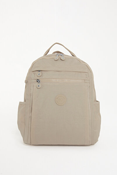 Sanmorris Multi-Pocket Women's Backpack Medium Size Daily Hv3059 Beige