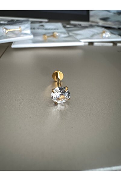 Bylin G23 Titanyum Tek Taşlı Piercing - Taş Çapı 5mm - 1 Adet